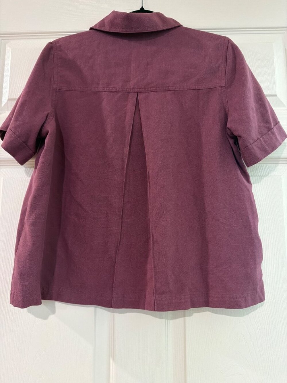 TravelSmith Womens Short Sleeve Burgundy Button-Up Shirt MP - Picture 2 of 5